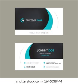 Modern business card template design. Contact card for company.   Realistic detailed business card. With inspiration from the abstract. Luxury business cards vector template. Two sided. With Details.