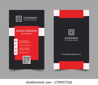 Modern business card template design. With inspiration from the abstract.Contact card for company.