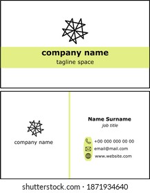 Modern business card template design. Horizontal minimalist mock up with golden, black and white color. Technology, science or medicine company design vector illustration