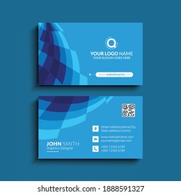 Modern business card template design. abstract. Contact card for the company. Two sided background. Vector illustration.