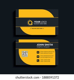 Modern business card template design. abstract. Contact card for the company. Two sided background. Vector illustration.