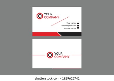 Modern business card template design. With inspiration from the abstract. Contact card for company. Two sided black and white on the gray background. Vector illustration.