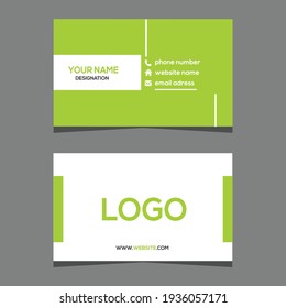 Modern business card template design. With inspiration from the abstract. Contact card for company. Two sided green and Gray Vector illustration.