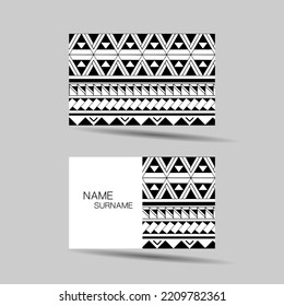 Modern Business Card Template Design. Polynesian Style.