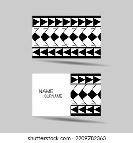 Modern Business Card Template Design. Polynesian Style.