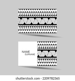 Modern Business Card Template Design. Polynesian Style.