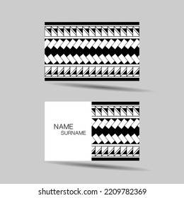 Modern Business Card Template Design. Polynesian Style.