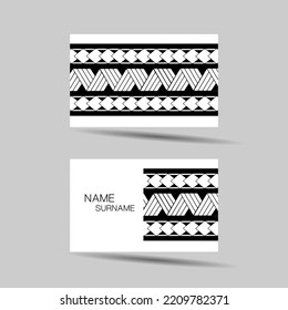 Modern Business Card Template Design. Polynesian Style.