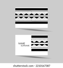 Modern Business Card Template Design. Polynesian Style.