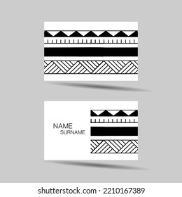 Modern Business Card Template Design. Polynesian Style.