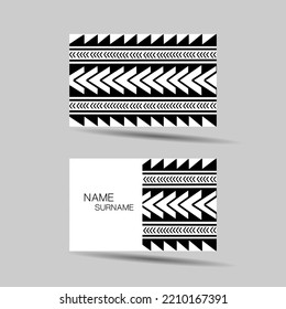 Modern Business Card Template Design. Polynesian Style.