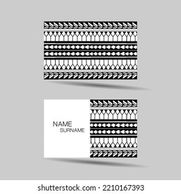 Modern Business Card Template Design. Polynesian Style.