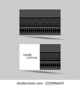 Modern Business Card Template Design. Polynesian Style. Vector Illustration.