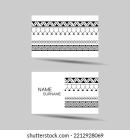 Modern Business Card Template Design. Polynesian Style. Vector Illustration.