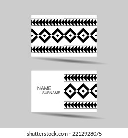 Modern Business Card Template Design. Polynesian Style. Vector Illustration.