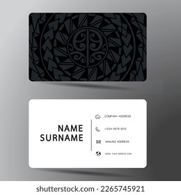 Modern business card template design. Polynesian style. Vector illustration.