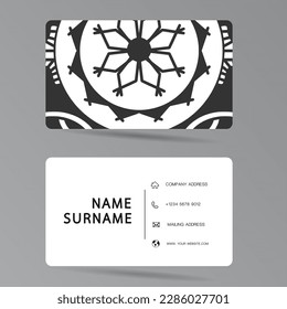 Modern business card template design. Polynesian style. Vector illustration.