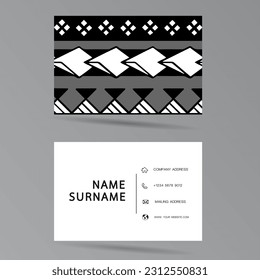 Modern business card template design. Polynesian style. Vector illustration.
