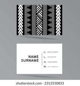 Modern business card template design. Polynesian style. Vector illustration.
