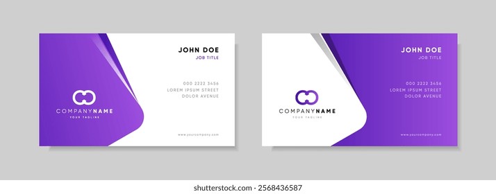 Modern business card template design. Creative clean double side corporate business card mockup. Vector illustration eps10.