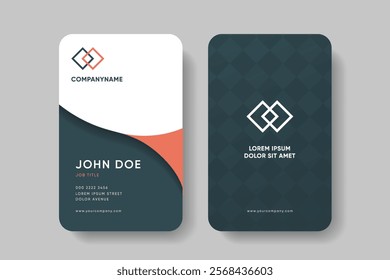 Modern business card template design. Creative clean double side corporate business card mockup. Vector illustration eps10.