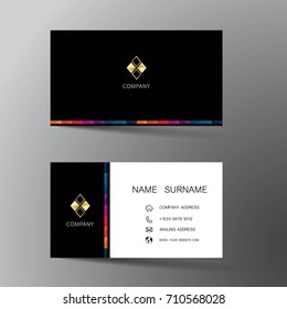 Modern business card template design. With inspiration from the abstract.Contact card for company. Two sided. Vector illustration. Flat design.