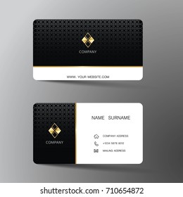 Modern business card template design. With inspiration from the abstract.Contact card for company. Two sided. Vector illustration. Flat design.