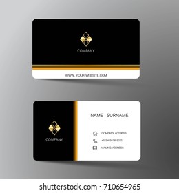 Modern business card template design. With inspiration from the abstract.Contact card for company. Two sided. Vector illustration. Flat design.