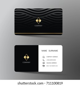 Modern business card template design. With inspiration from the abstract.Contact card for company. Two sided. Vector illustration. Flat design.