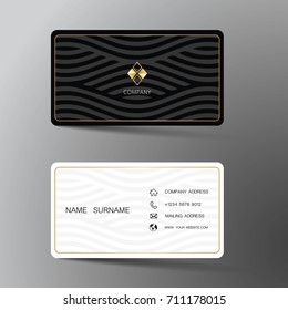Modern business card template design. With inspiration from the abstract.Contact card for company. Two sided. Vector illustration. Flat design.