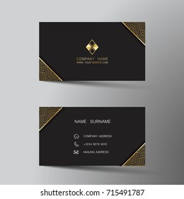 Modern business card template design. With inspiration from the abstract.Contact card for company. Two sided. Vector illustration. Flat design.