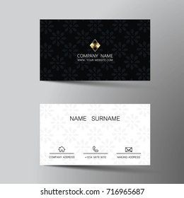 Modern business card template design. With inspiration from the abstract.Contact card for company. Two sided. Vector illustration. Flat design.