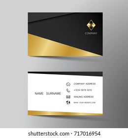 Modern business card template design. With inspiration from the abstract.Contact card for company. Two sided. Vector illustration. Flat design.