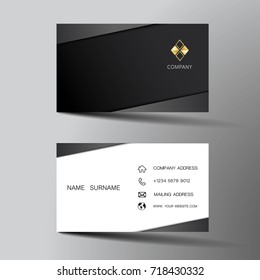 Modern business card template design. With inspiration from the abstract.Contact card for company. Two sided. Vector illustration. Flat design.