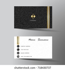 Modern business card template design. With inspiration from the abstract.Contact card for company. Two sided. Vector illustration. Flat design.