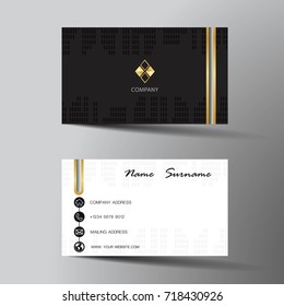Modern business card template design. With inspiration from the abstract.Contact card for company. Two sided. Vector illustration. Flat design.