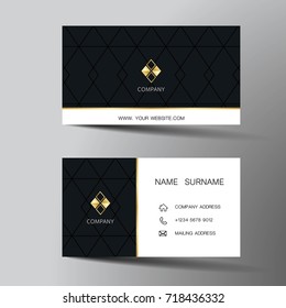 Modern business card template design. With inspiration from the abstract.Contact card for company. Two sided. Vector illustration. Flat design.
