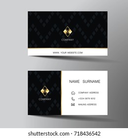 Modern business card template design. With inspiration from the abstract.Contact card for company. Two sided. Vector illustration. Flat design.