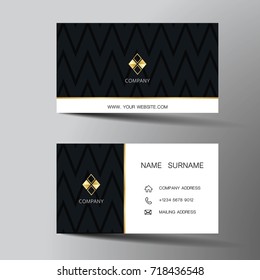 Modern business card template design. With inspiration from the abstract.Contact card for company. Two sided. Vector illustration. Flat design.