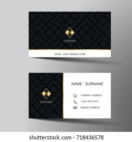 Modern business card template design. With inspiration from the abstract.Contact card for company. Two sided. Vector illustration. Flat design.