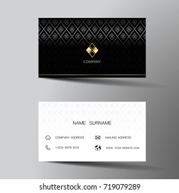 Modern business card template design. With inspiration from the abstract.Contact card for company. Two sided. Vector illustration. Flat design.