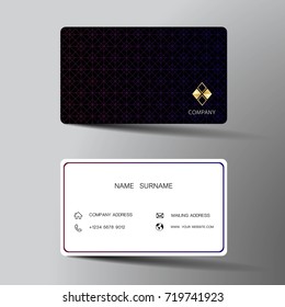 Modern business card template design. With inspiration from the abstract.Contact card for company. Two sided. Vector illustration. Glossy plastic style