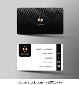 Modern business card template design. With inspiration from the abstract.Contact card for company. Two sided. Vector illustration. Flat design.