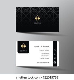 Modern business card template design. With inspiration from the abstract.Contact card for company. Two sided. Vector illustration. Flat design.