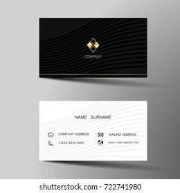 Modern business card template design. With inspiration from the abstract.Contact card for company. Two sided. Vector illustration. Flat design.