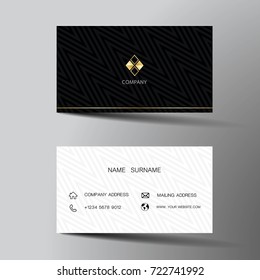 Modern business card template design. With inspiration from the abstract.Contact card for company. Two sided. Vector illustration. Flat design.