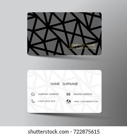 Modern business card template design. With inspiration from the geometric.Contact card for company. Two sided. Vector illustration. Flat design.
