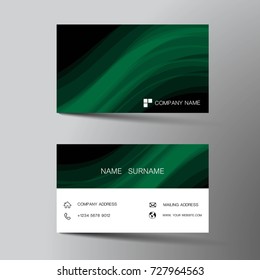 Modern business card template design. With inspiration from the abstract.Contact card for company. Two sided. Vector illustration. Flat design.