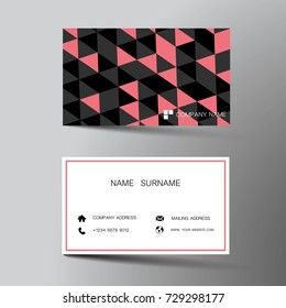 Modern business card template design. With inspiration from the abstract.Contact card for company. Two sided. Vector illustration. Flat design.