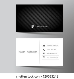 Modern business card template design. With inspiration from the abstract.Contact card for company. Two sided black and white . Vector illustration. Flat design.